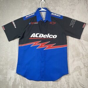 Vtg Nascar Pit Crew Shirt Mens L AC Delco Chevy Simpson Kurt Johnson USA Racing